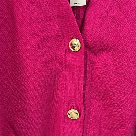 NWT Express Skimming V-Neck Dolman Sleeve Cardigan in Bright Pink Fuschia - L - Picture 8 of 11